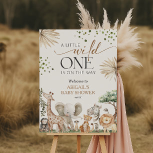 Safari Animals Gender Neutral Baby Shower Welcome  Foam Board
