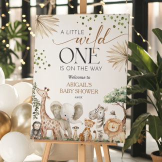 Safari Animals Gender Neutral Baby Shower Welcome  Foam Board