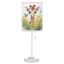 Safari Animals Giraffe Personalized Baby Nursery  Table Lamp