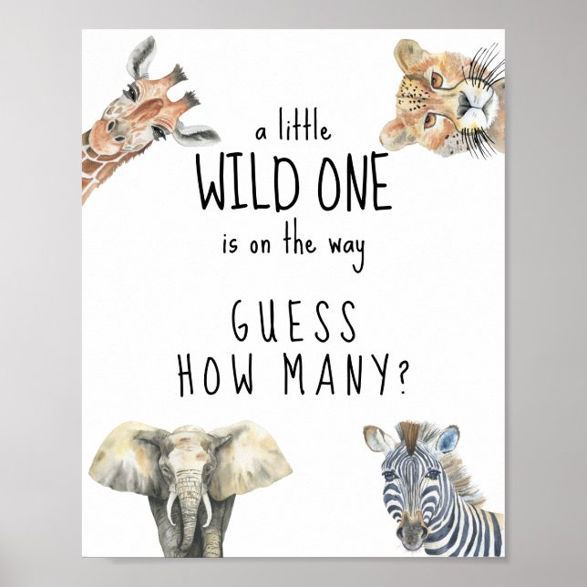 Safari animals - Guess how many game Poster (Front)