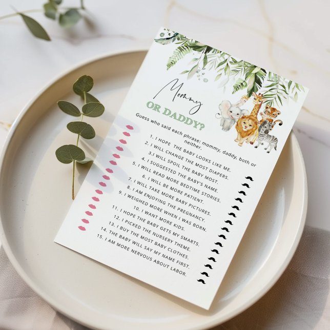 Safari animals Guess Who Said It Mommy or Daddy (Creator Uploaded)