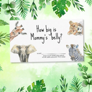 Safari animals - how big is mommy's belly enclosure card