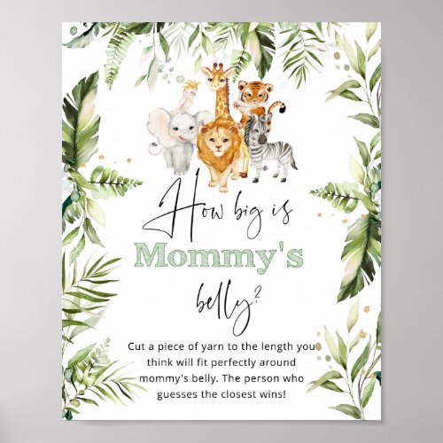 Safari animals how big is mommys belly game poster