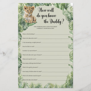 Safari Animals How Well Do You Know the Daddy game