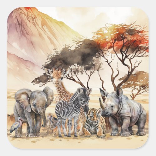 Safari Animals Invitation Envelope Seals