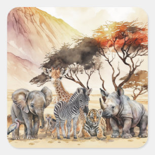 Safari Animals Invitation Envelope Seals