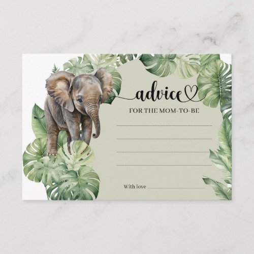 Safari animals Jungle Advice for the mom_to_be Enclosure Card