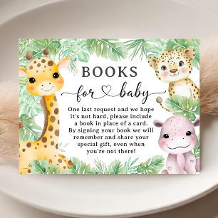 Safari Animals Jungle Baby Shower Books For Baby Enclosure Card