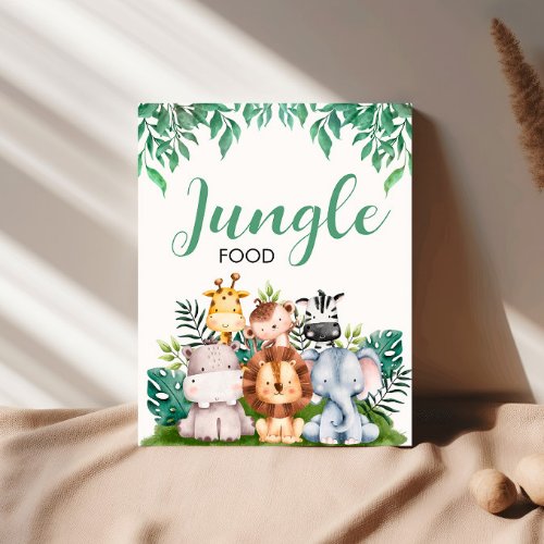 Safari Animals Jungle Food SignWild ONE Birthday  Poster