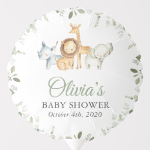 Safari Animals, Jungle, Wild Animals, Baby Shower Balloon