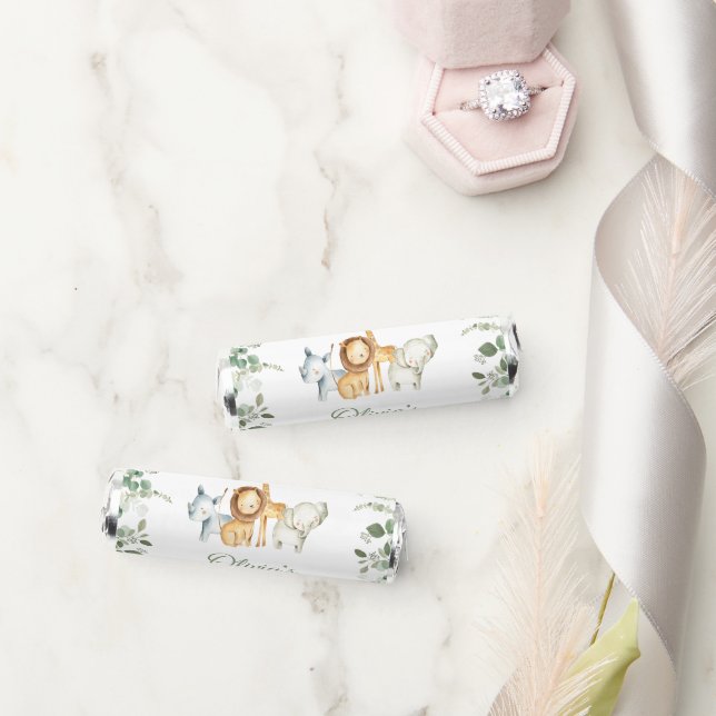 Safari Animals, Jungle, Wild Animals, Baby Shower Breath Savers® Mints (Wedding)