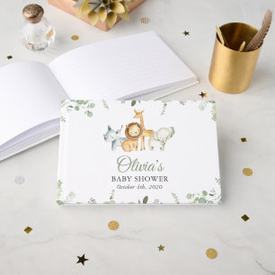 Safari Animals, Jungle, Wild Animals, Baby Shower Guest Book