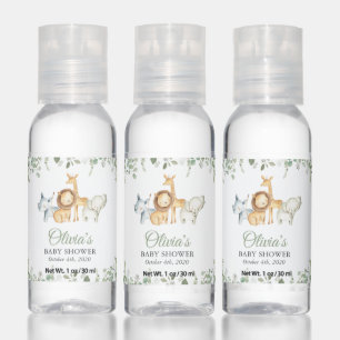 Safari Animals, Jungle, Wild Animals, Baby Shower Hand Sanitizer