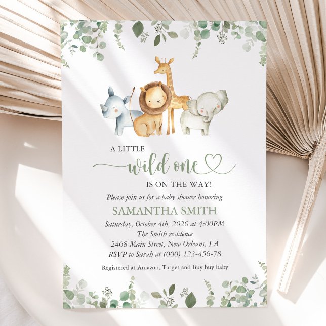 Safari Animals, Jungle, Wild Animals, Baby Shower Invitation (Creator Uploaded)