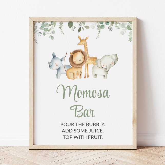 Safari Animals, Jungle, Wild Animals, Momosa Bar Poster (Creator Uploaded)