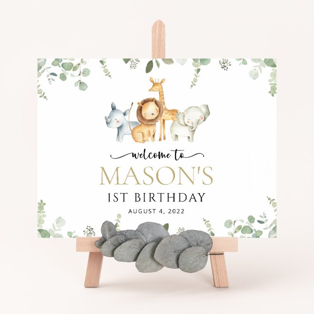 Safari Animals, Jungle, Wild One, Birthday Welcome Sign (Creator Uploaded)