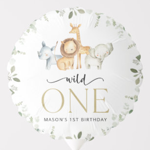Safari Animals, Jungle, Wild One, First Birthday Balloon