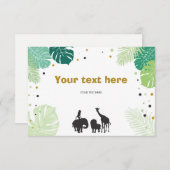 Safari Animals Jungle zoo Insert card Birthday (Front/Back)