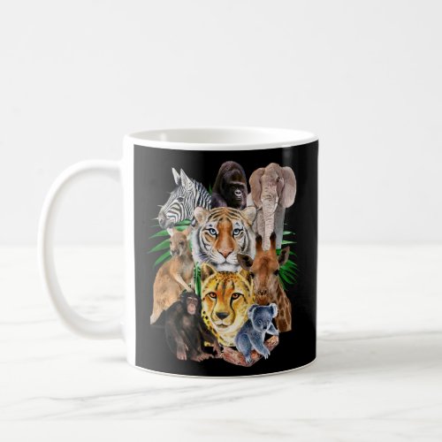 Safari Animals Jungle Zoo Wildlife Lion Zebra Kang Coffee Mug