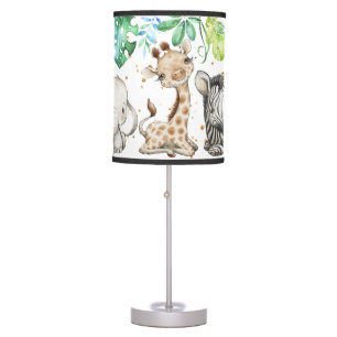 Safari Animals Kids Bedroom Table Lamp