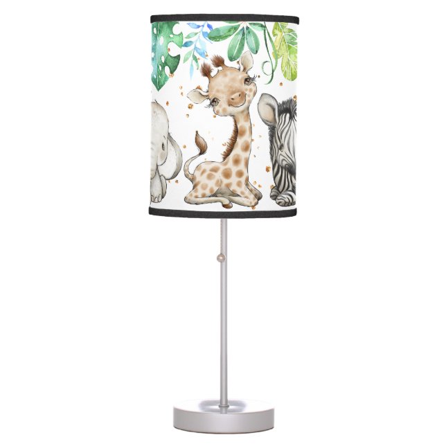 Safari Animals Kids Bedroom Table Lamp (Front)