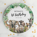 Safari Animals Kids Birthday Party Paper Plates<br><div class="desc">These kids’ jungle birthday paper plates featuring noble lions,  graceful giraffes,  mischievous monkeys and a host of other exotic animals that will compliment your rainforest safari party decor.</div>
