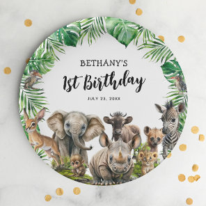Safari Animals Kids Birthday Party Paper Plates
