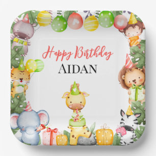 Safari Animals Kids Party Paper Plates