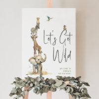 Safari Animals "Lets Get Wild" Birthday Welcome