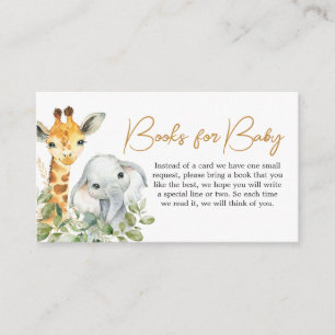 Safari Animals Little Wild One Baby Books for Baby Enclosure Card