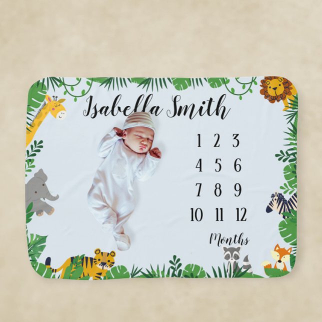 Safari Animals Milestone Blanket (Creator Uploaded)