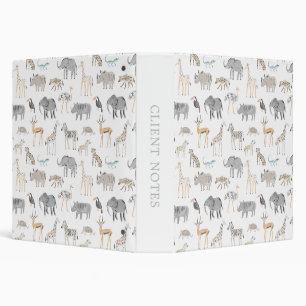 Safari Animals Minimal nursery 3 Ring Binder