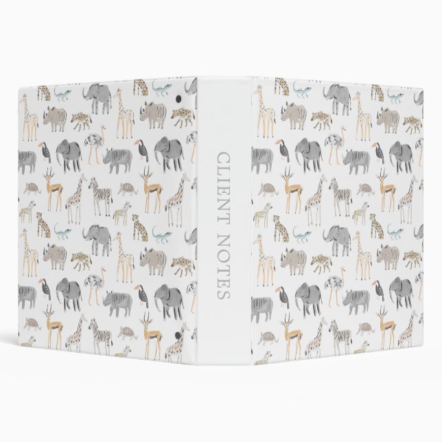 Safari Animals Minimal nursery 3 Ring Binder (Background)