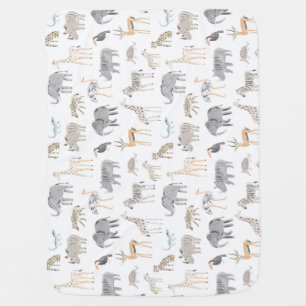 Safari Animals Minimal nursery Baby Blanket