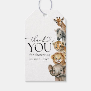 Safari Animals Modern Baby Shower Gift Tags