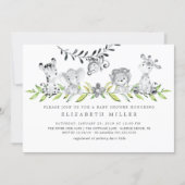 Safari Animals Neutral Baby Shower Invitation (Front)