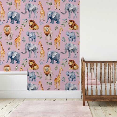 Safari Animals Nursery Childs room Wallpaper