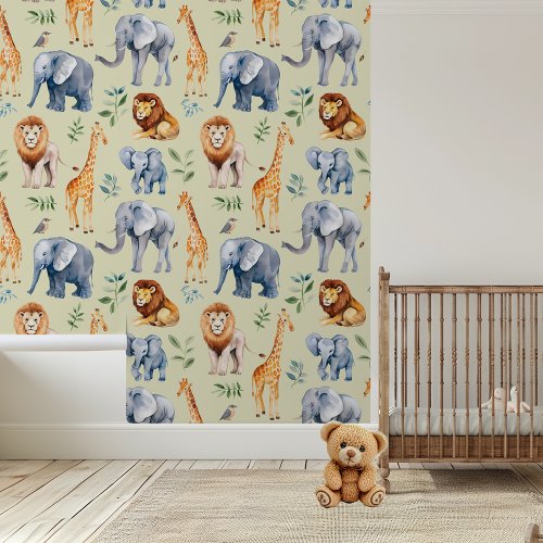 Safari Animals Nursery Childs room Wallpaper