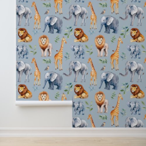 Safari Animals Nursery Childs room Wallpaper