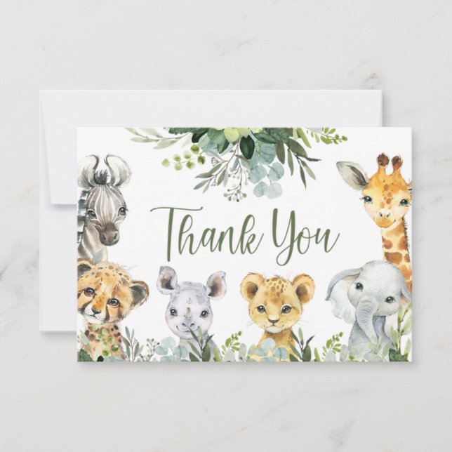 Safari Animals Oh Baby Greenery Jungle Baby Shower (Front)
