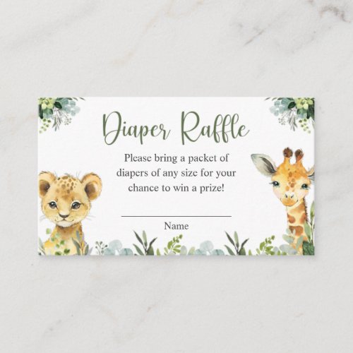 Safari Animals Oh Baby Greenery Jungle Baby Shower Enclosure Card