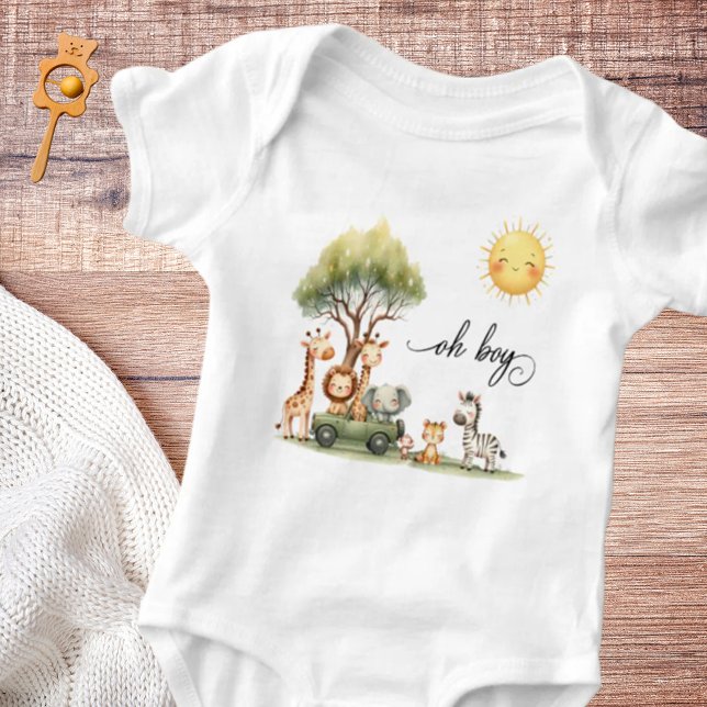 Safari animals Oh Boy Baby Bodysuit (Creator Uploaded)