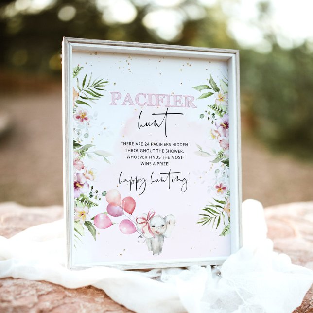 Safari animals Pacifier hunt baby shower game Post Poster (Creator Uploaded)