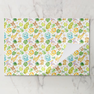 Safari Animals Paper Placemat, Jungle Wildlife Mat