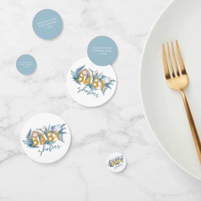 Safari Animals Personalized Baby Shower Confetti (Group)