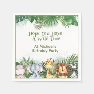 Safari Animals Personalized Napkins