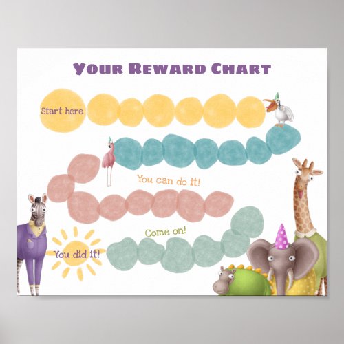 Safari Animals Points Reward Chart