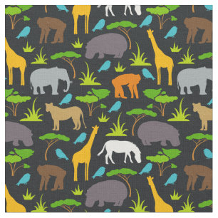 Safari Animals Print Fabric