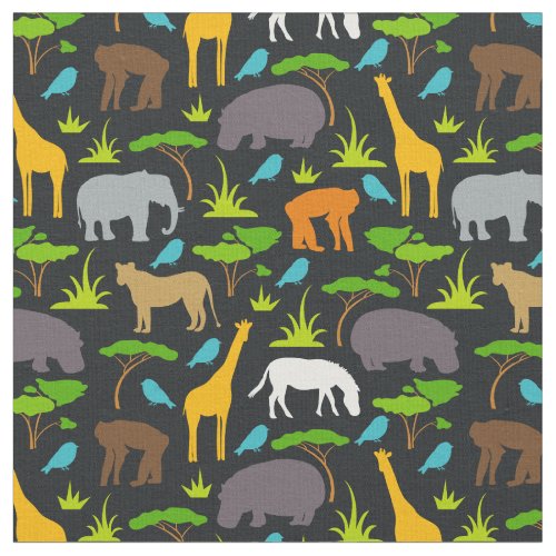 Safari Animals Print Fabric