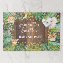 Safari Animals Rustic Shower Tear Away Placemat